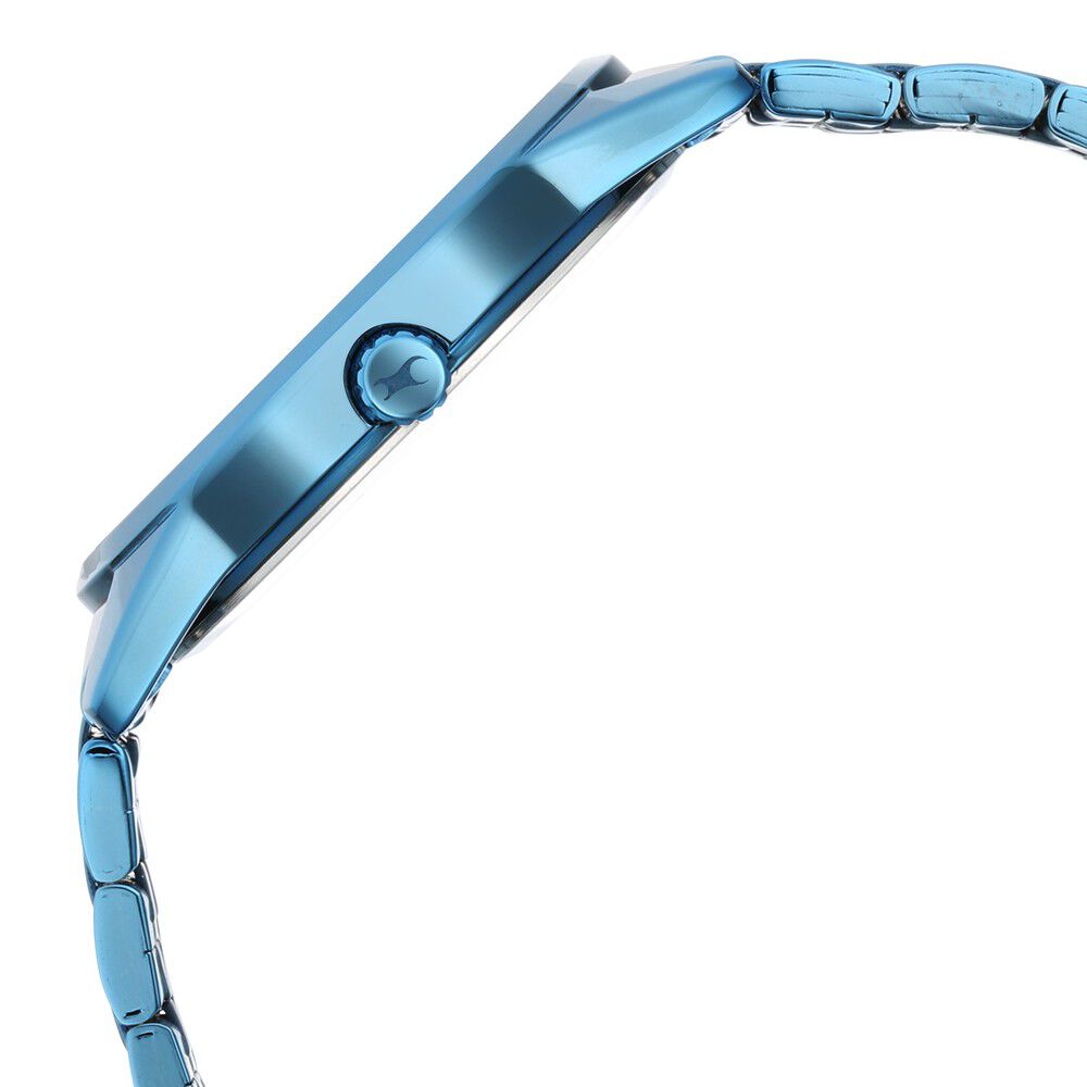 Fastrack Stunners Quartz Analog Blue Dial Metal Strap Watch for Guys NR3277QM01