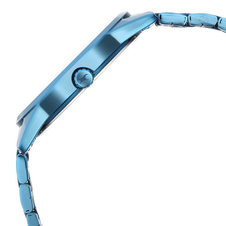 Fastrack Stunners Quartz Analog Blue Dial Metal Strap Watch for Guys NR3277QM01