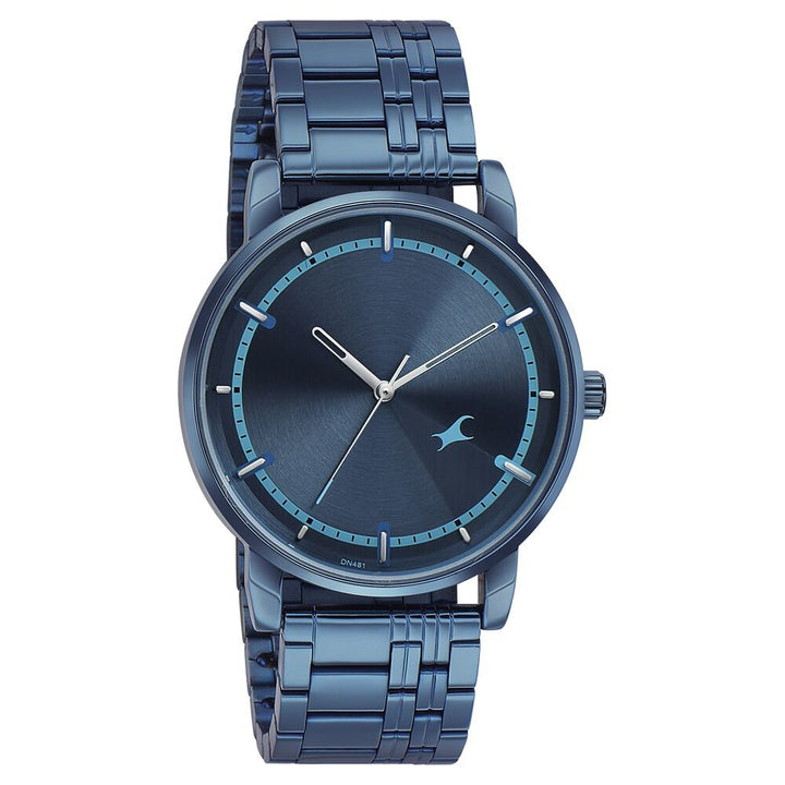 Fastrack Style Up Blue Dial Stainless Steel Strap Watch for Guys 3278QM01