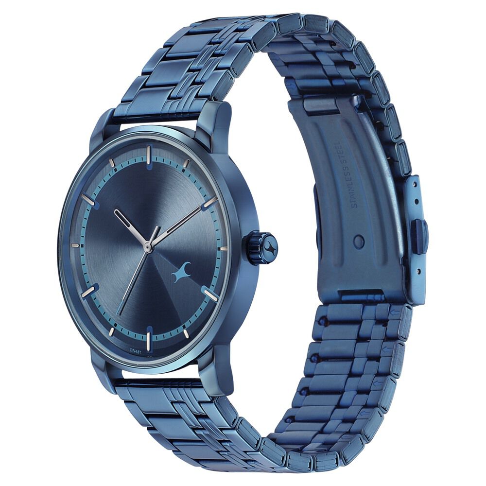 Fastrack Style Up Blue Dial Stainless Steel Strap Watch for Guys 3278QM01