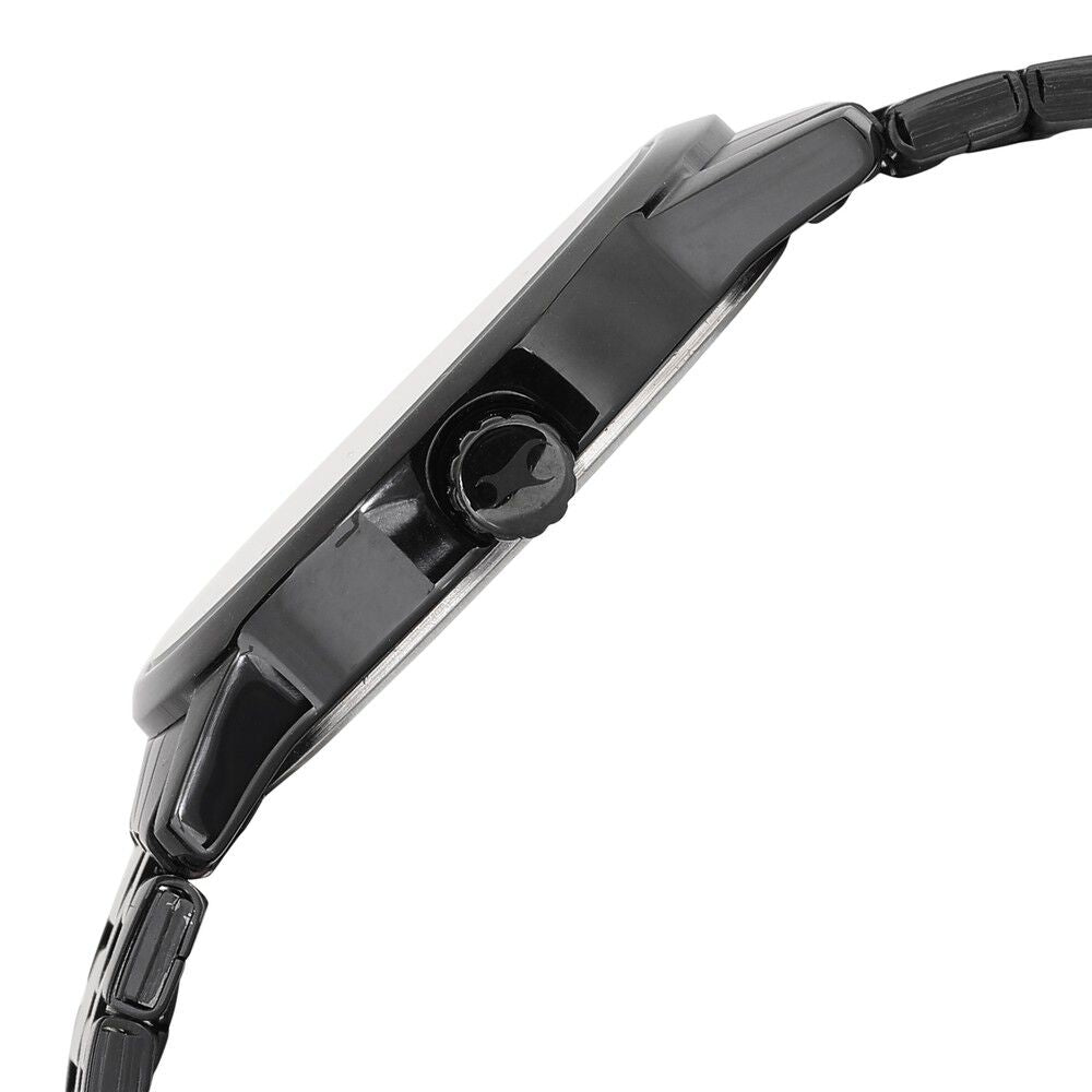 Fatrack Exuberant Black Dial Stainless Steel Strap Watch for Guys NS3279NM01