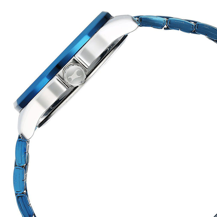 Fastrack Exuberant Quartz Analog Blue Dial Metal Strap Watch for Guys 3283KM01