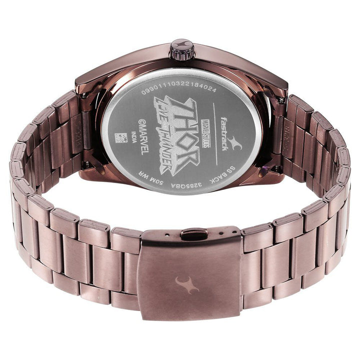 Fastrack Thor Quartz Analog with Date Black Dial Metal Strap Watch for Guys NS3285QM01