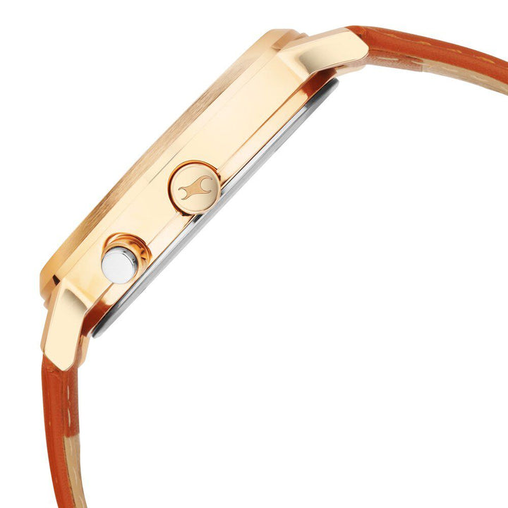 Fastrack Tick Tock Quartz Analog Blue dial Leather Strap Watch for Guys 3287KL03