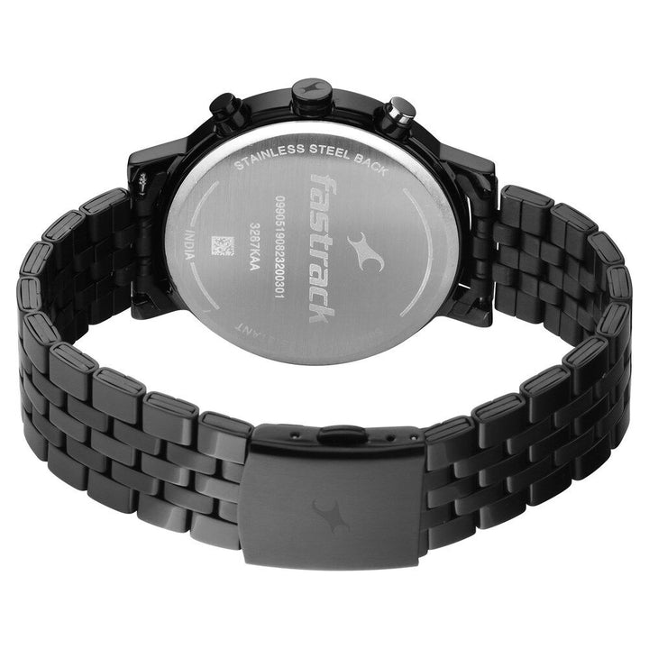 Fastrack Tick Tock Quartz Analog Blue dial Metal Strap Watch for Guys 3287KM03