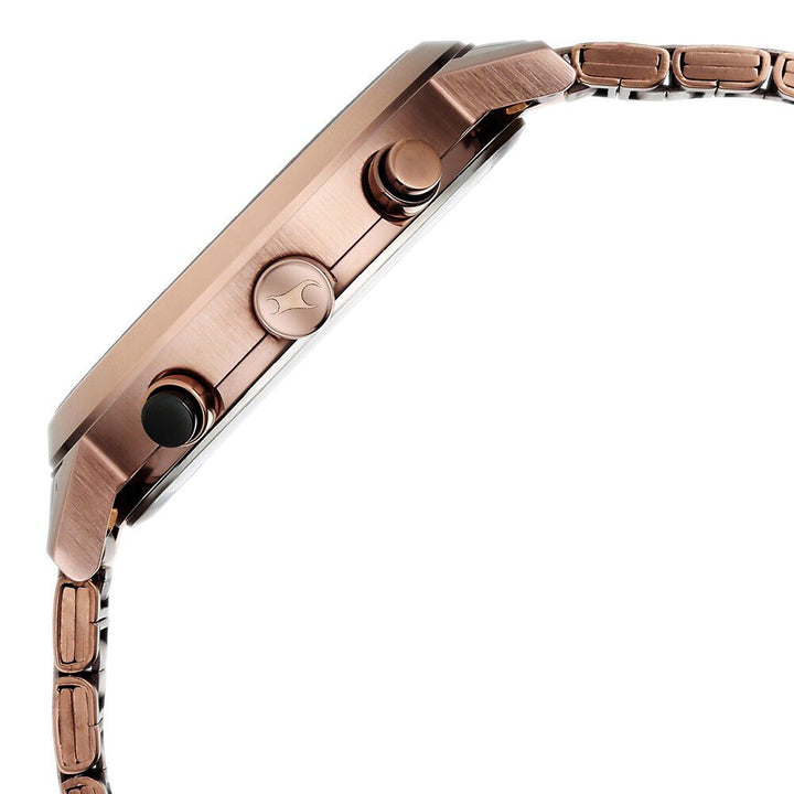 Fastrack Tick Tock Quartz Analog Black Dial With Brown Stainless steel Strap Watch for Guys 3287KM07