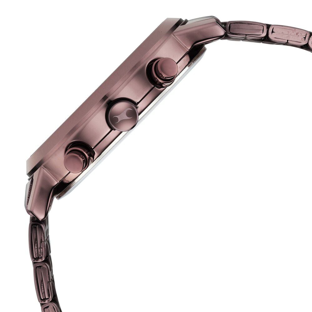 Fastrack Tick Tock Quartz Multifunction Brown Dial Metal Strap Watch for Guys NS3287QM01