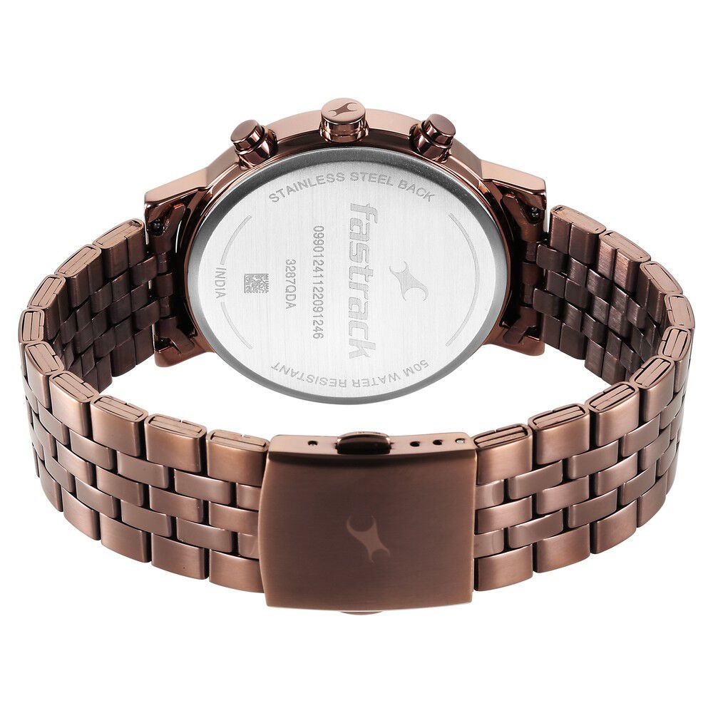 Fastrack Tick Tock Brown Dial Watch for Guys NS3287QM03