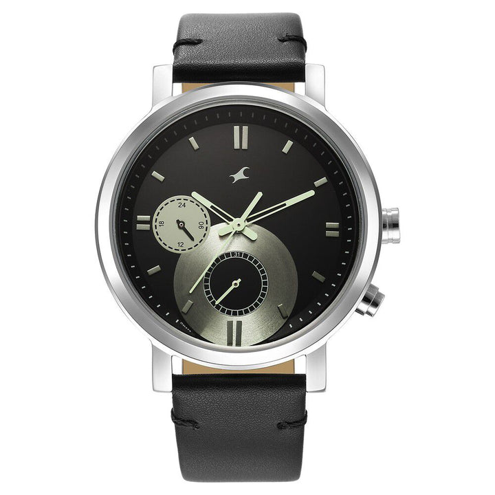 Fastrack Tick Tock Black Dial Quartz Multifunction Watch for Guys NS3287SL04