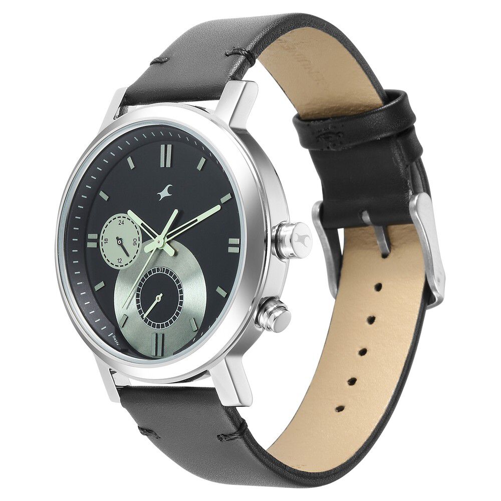Fastrack Tick Tock Black Dial Quartz Multifunction Watch for Guys NS3287SL04