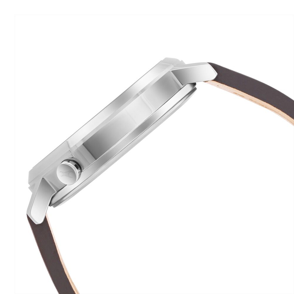 Fastrack MetaWe Quartz Analog Green Dial Leather Strap Watch For Guys 3287SL06