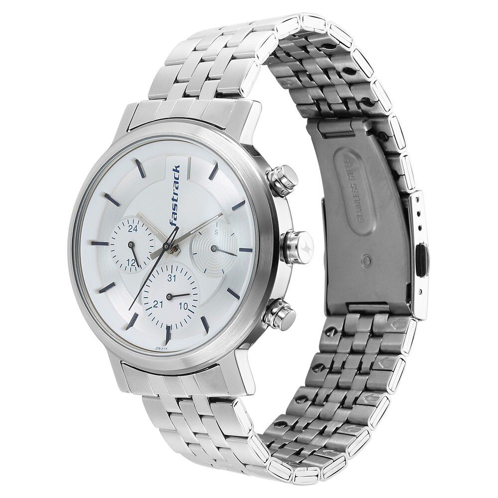 Fastrack Tick Tock White Dial Watch for Guys NS3287SM01