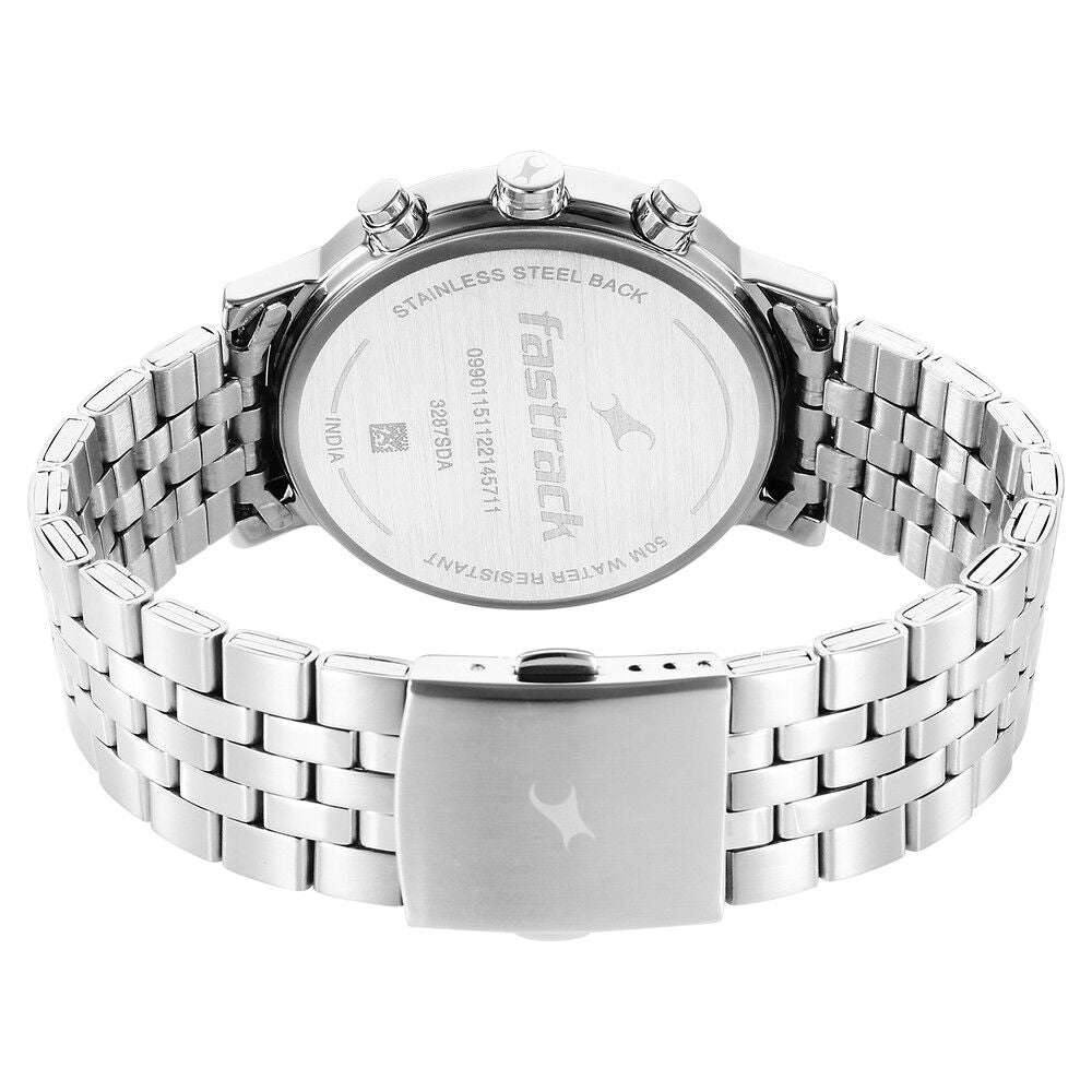 Fastrack Tick Tock White Dial Watch for Guys NS3287SM01
