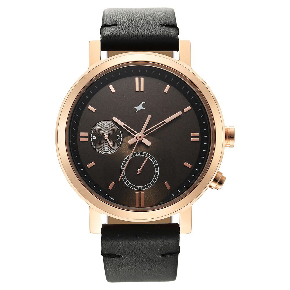 Fastrack Tick Tock Brown Dial Watch for Guys NS3287WL02