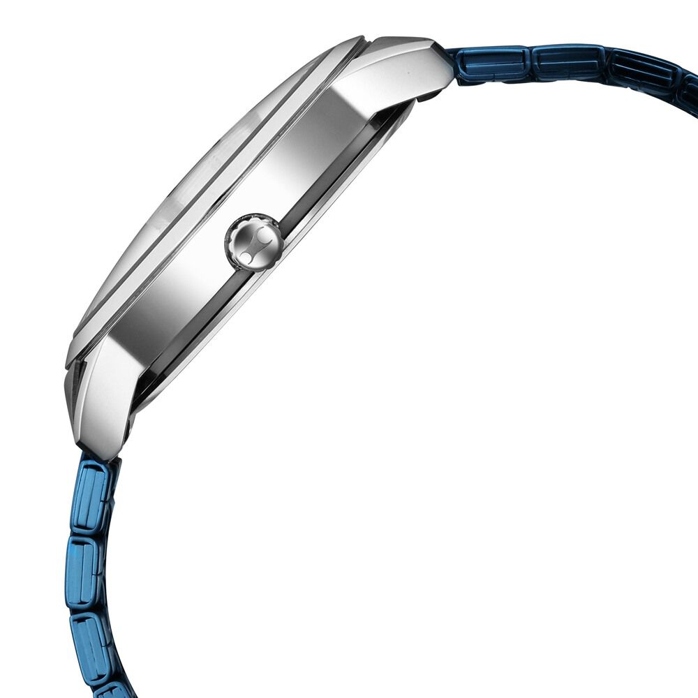 Fastrack Opulence Quartz Analog with Date Blue Dial Stainless Steel Strap Watch for Guys NS3289KM02