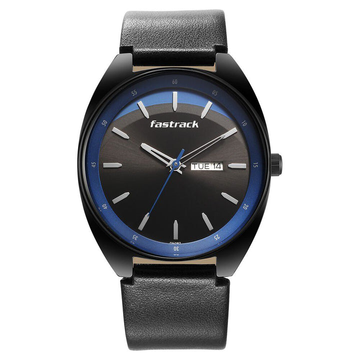 Fastrack Snob X Black Dial Leather Strap Watch for Guys NS3292NL01