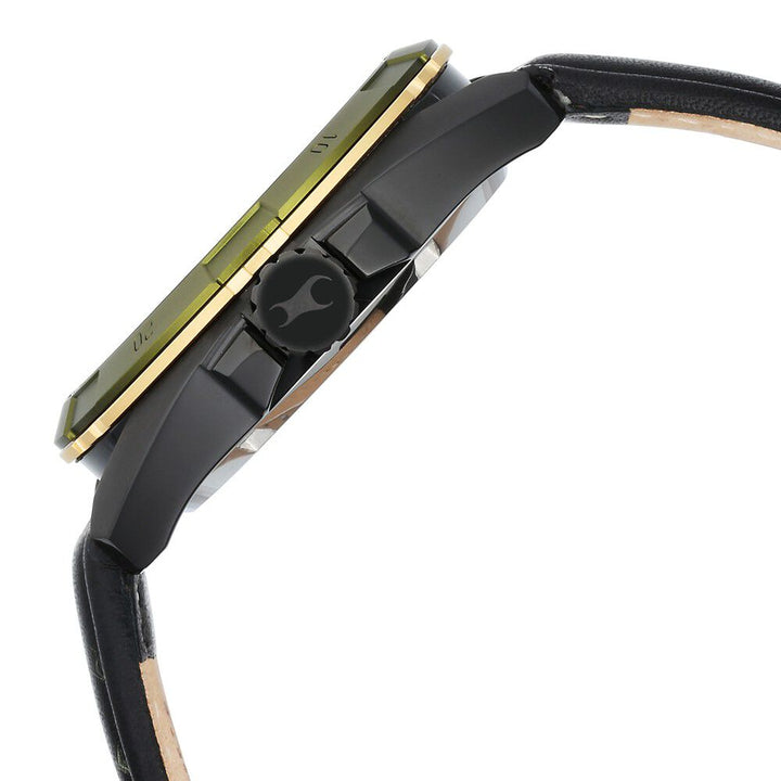 Fastrack Automatics Black Dial Leather Strap Watch for Guys NS3297KL01
