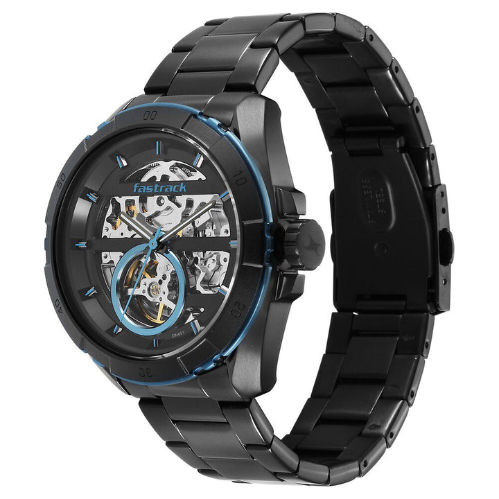 Fastrack Automatics Black Dial Stainless Steel Strap Watch for Guys NS3297KM02