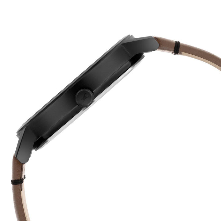 Fastrack Crush Quartz Analog Black Dial Leather Strap Watch for Guys 3299NL01