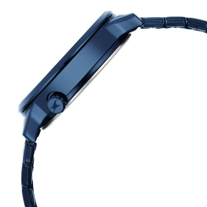 Fastrack Exuberant Quartz Multifunction Blue Dial Stainless Steel Strap Watch for Guys NS3301QM02