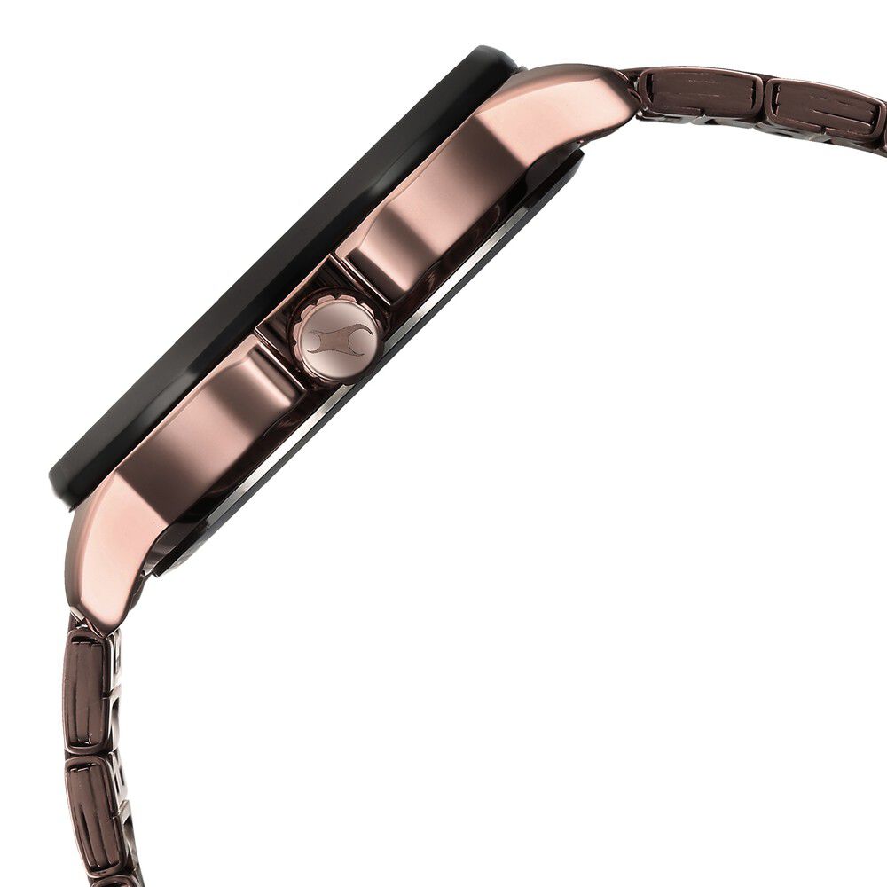 Fastrack Fleek Quartz Multifunction Black Dial Stainless Steel Strap Watch for Guys 3303KM02