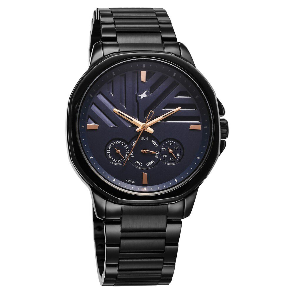 Fastrack Fleek Quartz Multifunction Blue Dial Stainless Steel Strap Watch for Guys 3303NM01