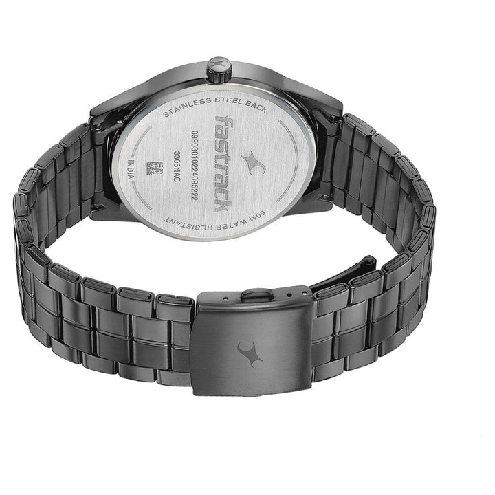 Fastrack Stunners Quartz Analog Grey Dial Stainless Steel Strap Watch for Guys 3305NM02