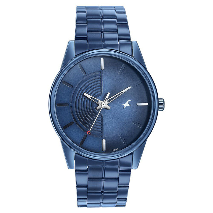 Fastrack Stunnerse Quartz Analog Blue Dial With Blue Metal Strap Watch for Guys 3305QM02