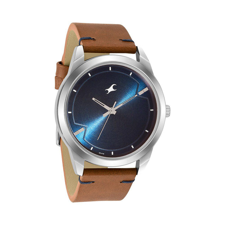 Fastrack Stunners Quartz Analog Blue dial Leather Strap Watch for Guys 3308SL01