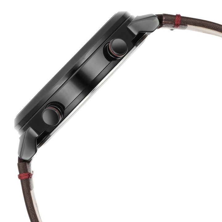 Fastrack Gambit Micromotor White Dial Brown Leather Strap Analog Watch for Guys 3309NL01