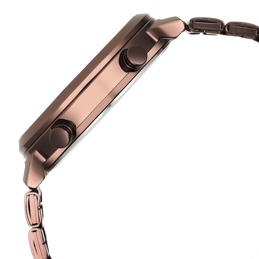 Fastrack Gambit Micromotor Black Dial Brown Metal Strap Analog Watch for Guys 3309QM02