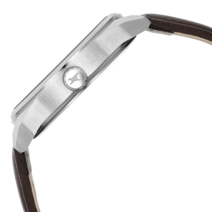 Fastrack Fleek Quartz Analog with Day and Date Blue Dial Leather Strap Watch For Guys 3313SL01