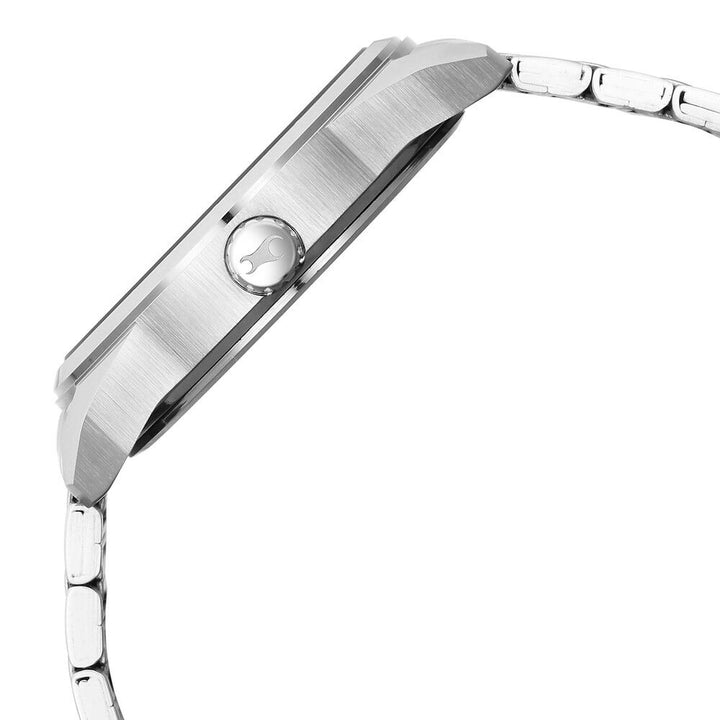 Fastrack Fleek Quartz Analog with Day and Date Black Dial Stainless Steel Strap Watch For Guys 3313SM01