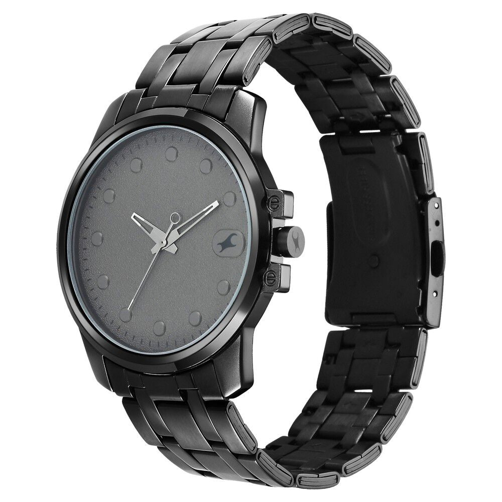 Fastrack Pulse Quartz Analog Anthracite Dial With Black Stainless steel Strap Watch for Guys 3314NM01F