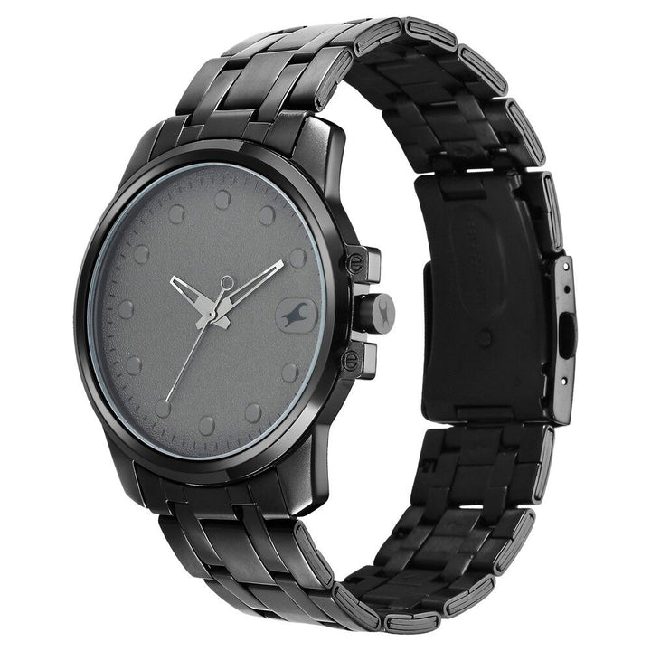 Fastrack Pulse Quartz Analog Anthracite Dial With Black Stainless steel Strap Watch for Guys 3314NM01F