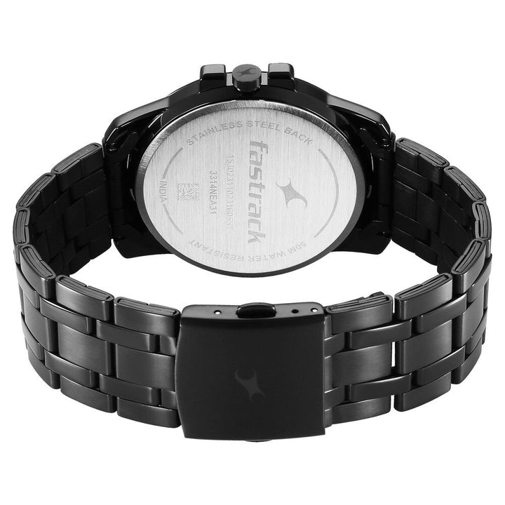 Fastrack Pulse Quartz Analog Anthracite Dial With Black Stainless steel Strap Watch for Guys 3314NM01F