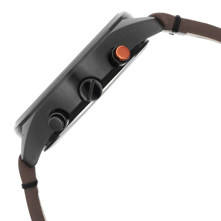 Fastrack Opulence Sun Moon Chronograph Black Dial Brown Leather Strap Analog Quartz Watch For Guys 3315KL03