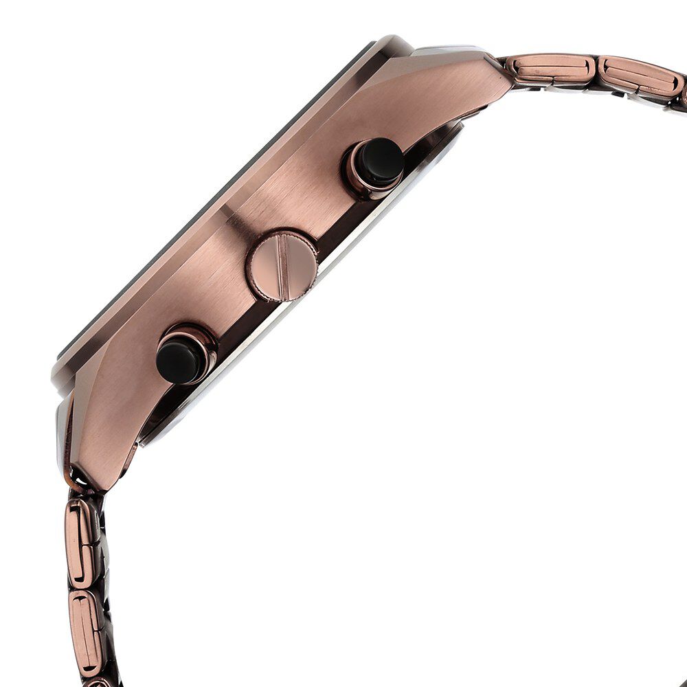 Fastrack Opulence Sun Moon Chronograph Black Dial Brown Metal Strap Analog Quartz Watch For Guys 3315KM02