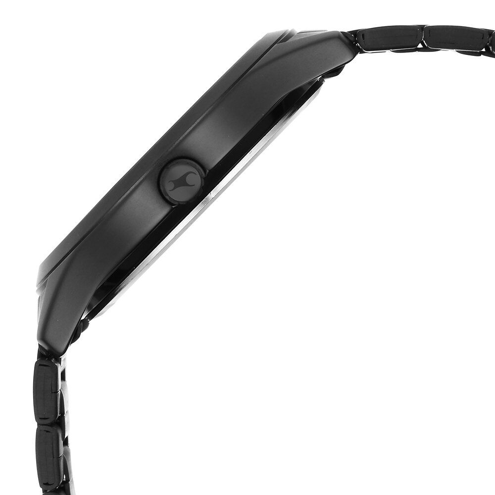 Fastrack Stunners Quartz Analog Black Dial Black Metal Strap Watch For Guys 3317NM01