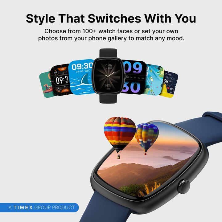 Timex IConnect Calling Ace+ 1.83"(4.6 Cm) 3D UI Display With Functional Crown And BT Calling Smartwatch For Unisex - TWIXW1503T