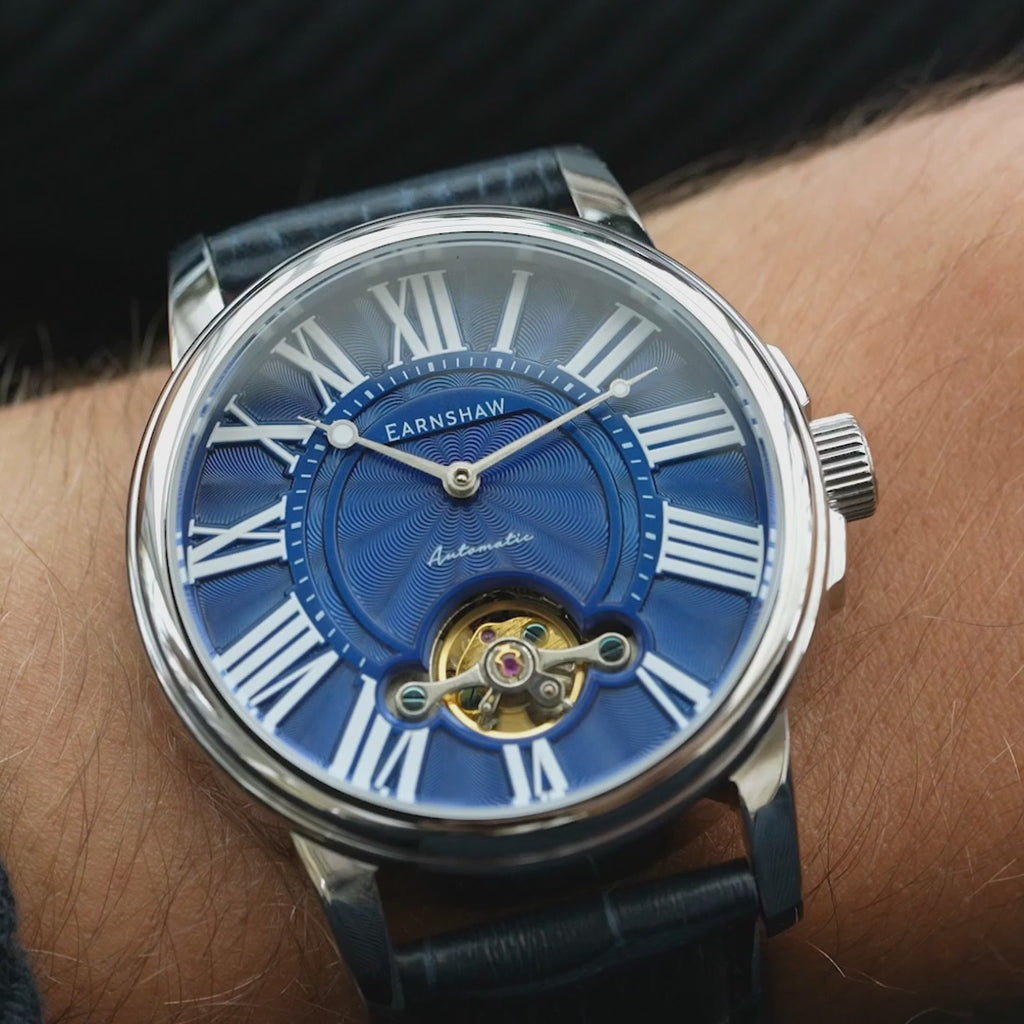 Earnshaw Marylebone Open Heart Automatic Danube Blue