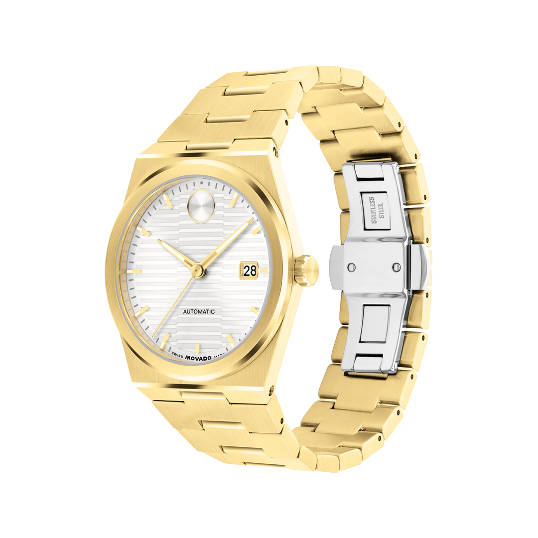 Movado BOLD Quest Automatic Luxury Watch with Integrated Bracelet