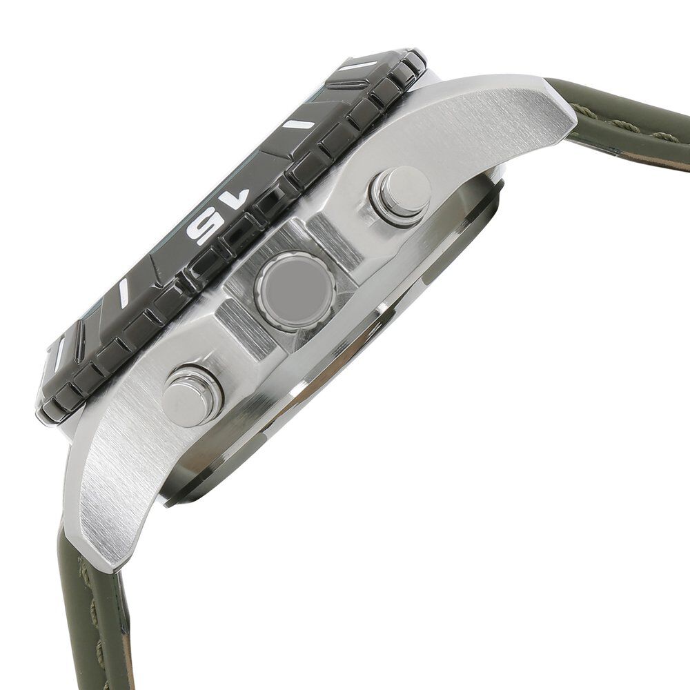 Fastrack Quartz Analog Digital Orange Dial Leather Strap Watch for Guys NS38035SL03