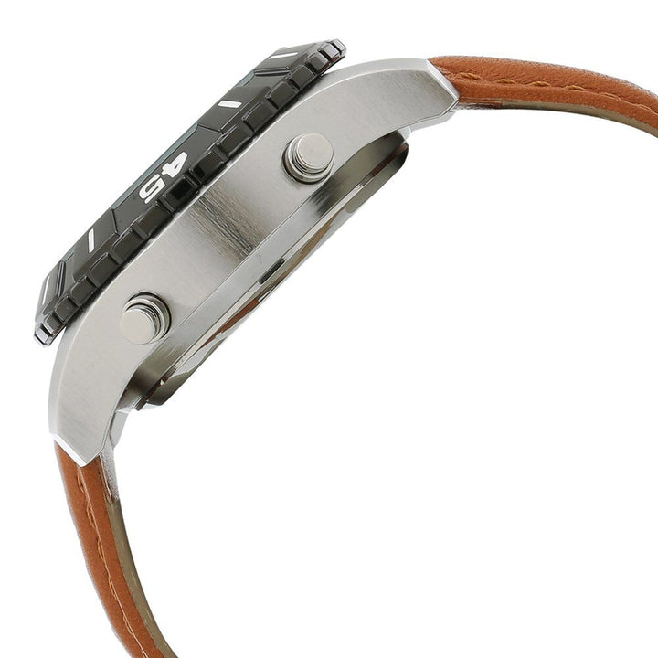 Fastrack Quartz Analog Digital Grey Dial Leather Strap Watch for Guys NS38035SL04