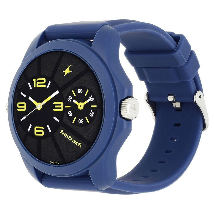 Fastrack Quartz Analog Black Dial Silicone Strap Watch for Guys NP38042PP03