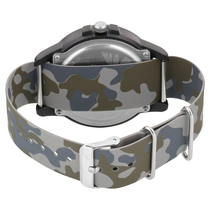 Fastrack Trendies Quartz Analog Black Dial Silicone Strap Watch for Guys NR38048PP01