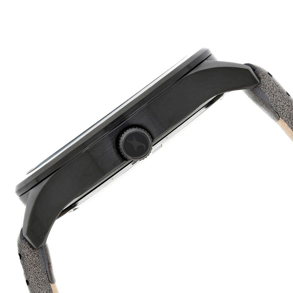 Fastrack Loopholes Quartz Analog with Date Black Dial Leather Strap Watch for Guys 38050NL01