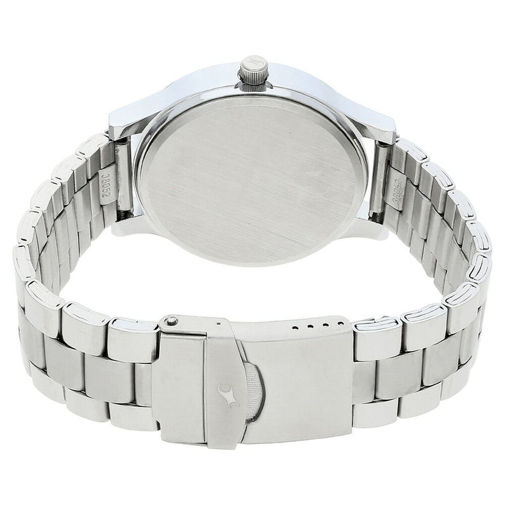 Fastrack Bold Quartz Analog Black Dial Stainless Steel Strap Watch for Guys NS38051SM07