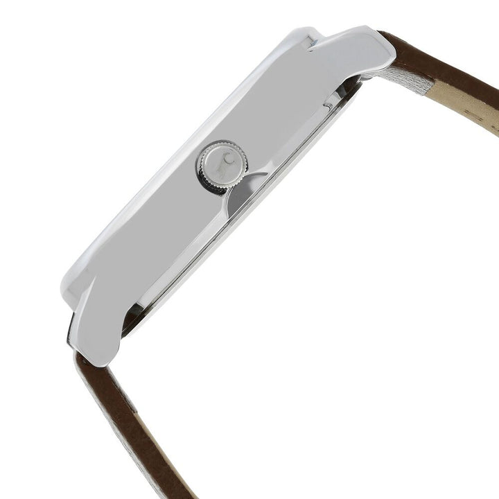 Fastrack Fundamentals Quartz Analog Grey Dial Leather Strap Watch for Guys NR38052SL03