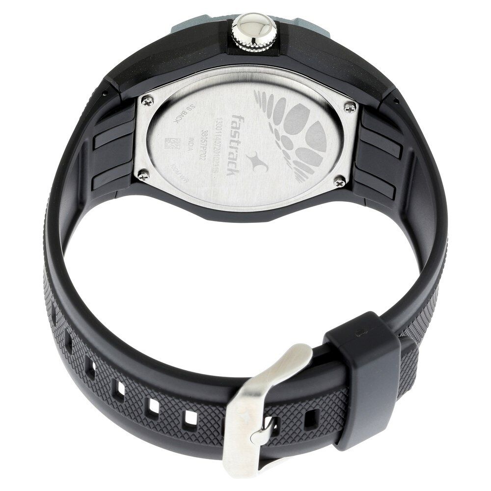 Fastrack Trendies Quartz Analog Black Dial Silicone Strap Watch for Guys NR38057PP02